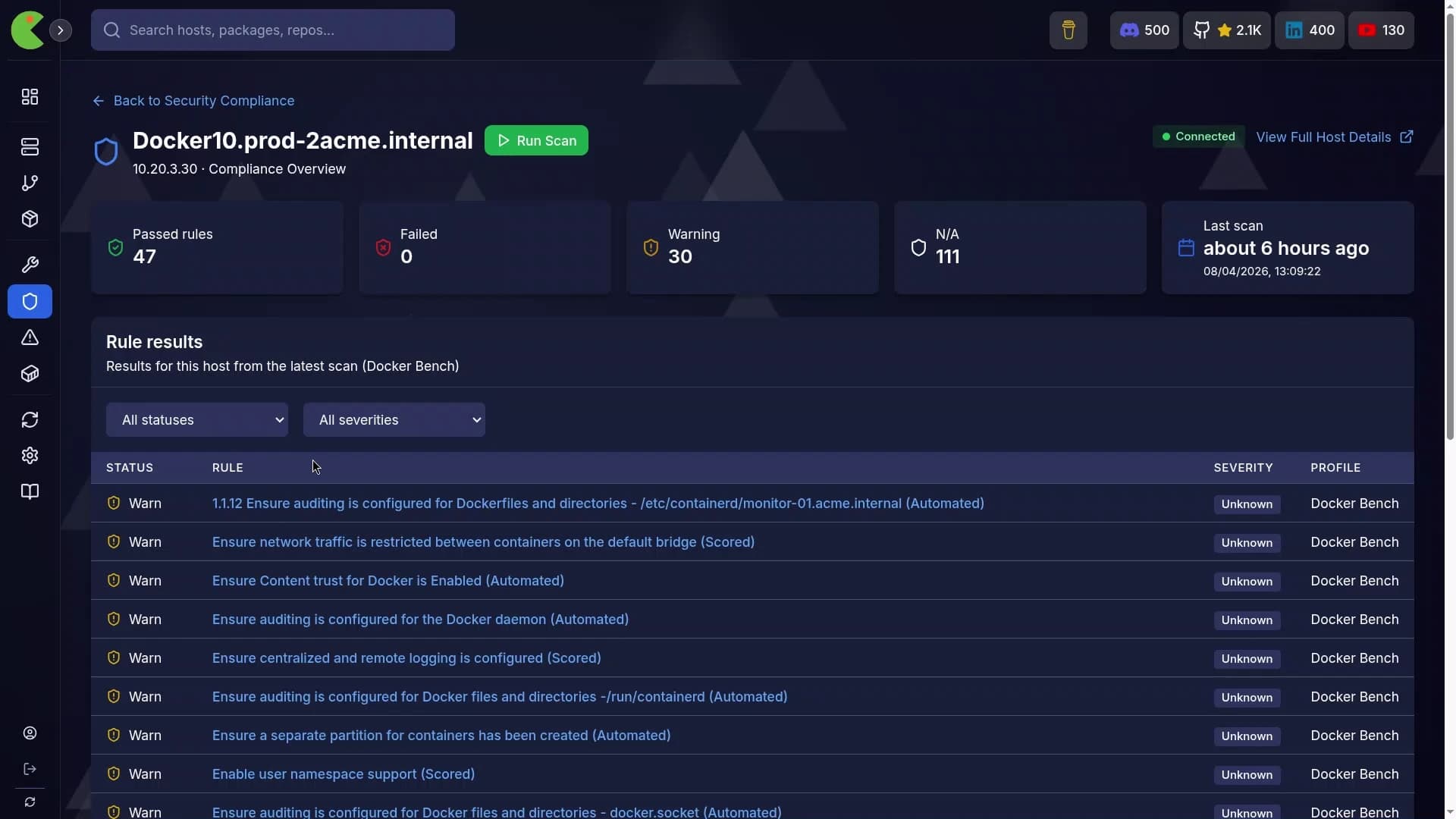 PatchMon - OpenSCAP Compliance Overview